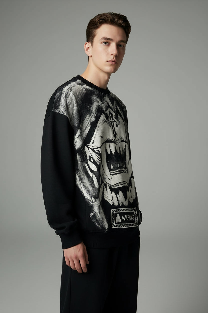 Ellenvinis 600GMS Distressed Washed Print Hoodie Retro Vintage Graphic Oversized Fit