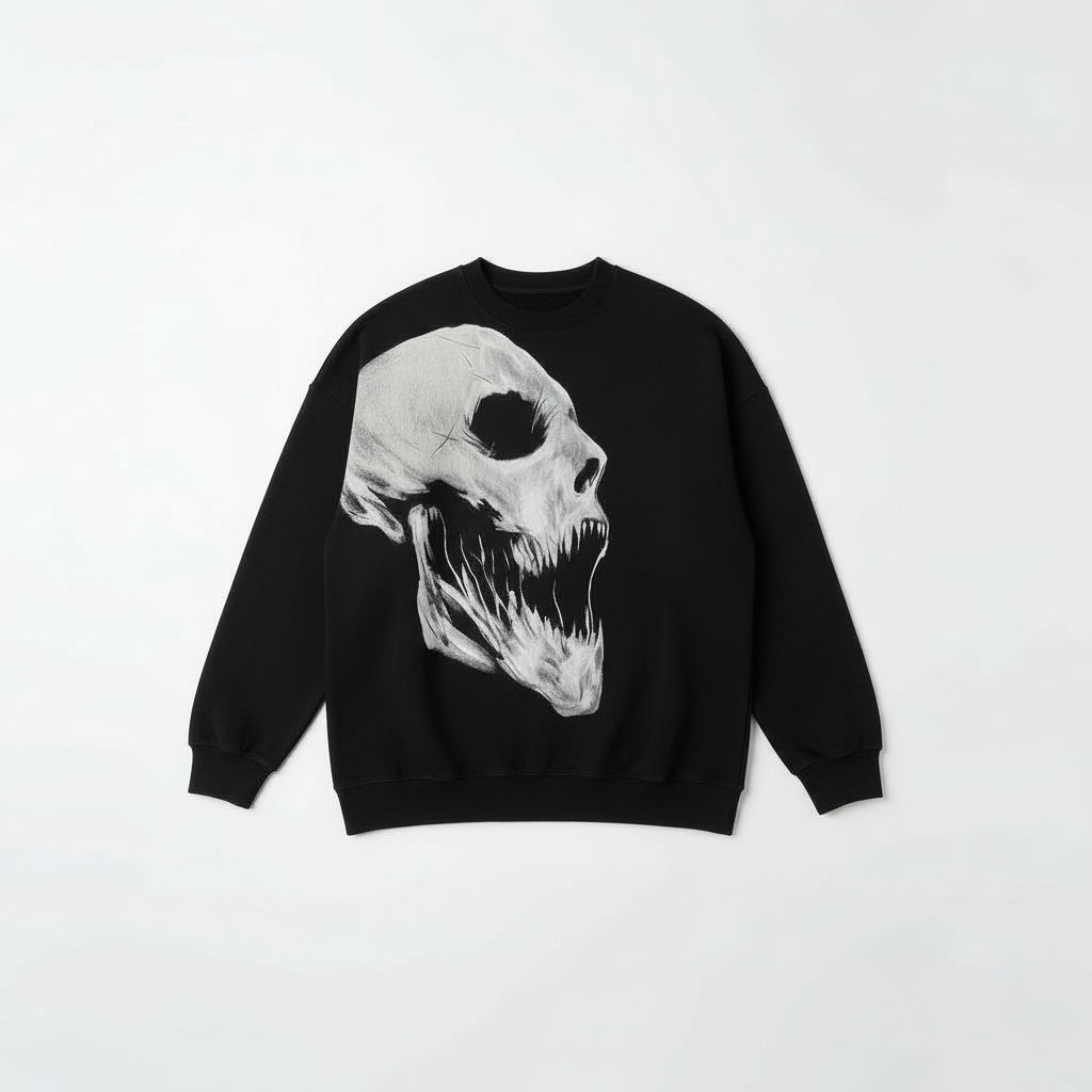 Ellenvinis Heavyweight 450GMS Oversized Sweatshirt – Streetwear Captive Head Graphic Graffiti Pullover for Men & Women