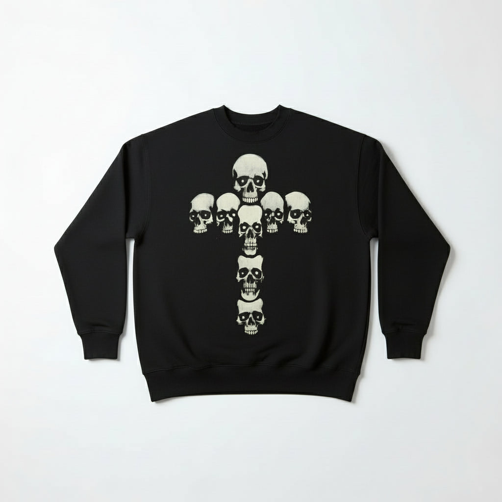 Ellenvinis Heavyweight 450GMS Oversized Sweatshirt – Streetwear Captive Head Graphic Graffiti Pullover for Men & Women