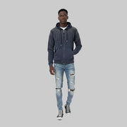 Ellenvinis Diamond Zip-Up Hoodie | 1800GMS Double-Layer Washed Design