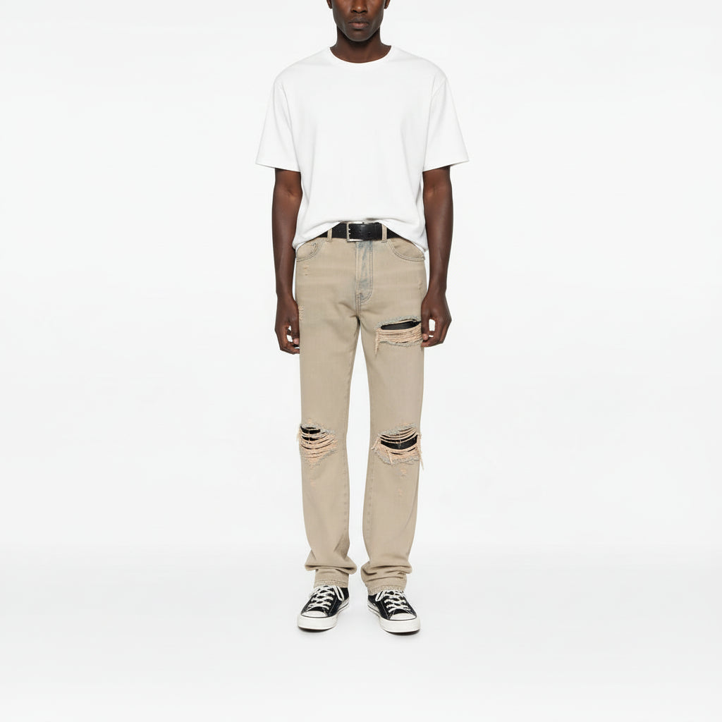 Ellenvinis Asut Plant-Dyed Ripped Denim Jeans