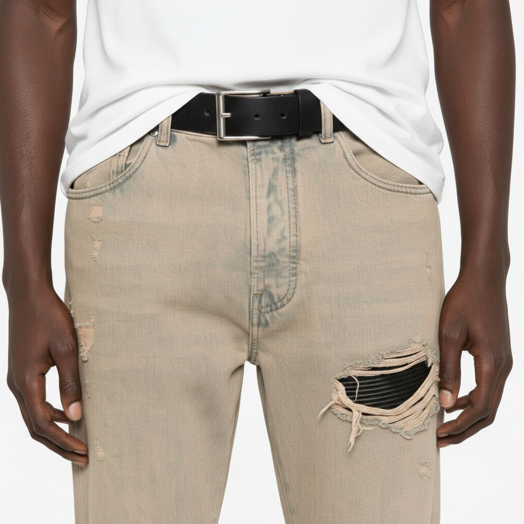 Ellenvinis Asut Plant-Dyed Ripped Denim Jeans