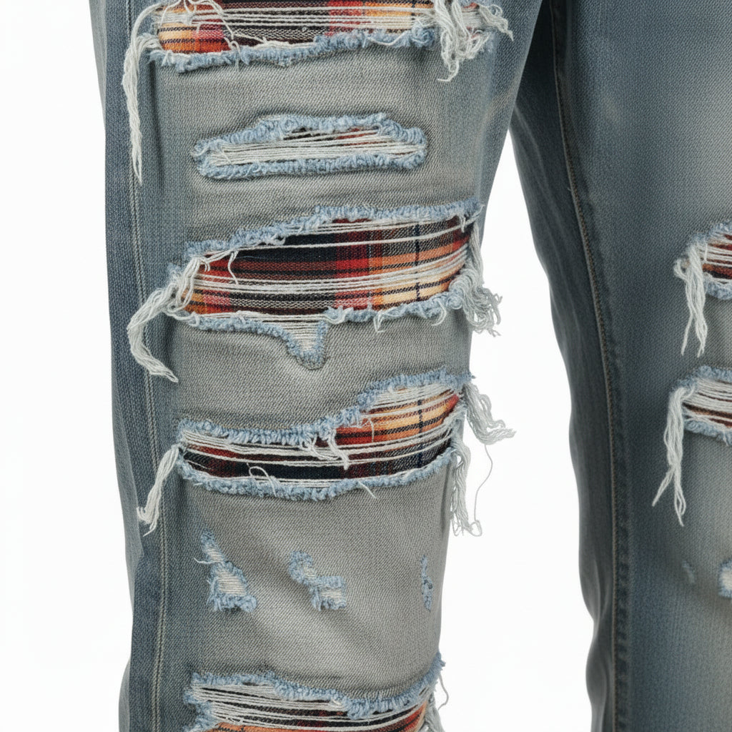 Ellenvinis Distressed Slim-Fit Street Jeans | High-Street Washed & Worn Denim