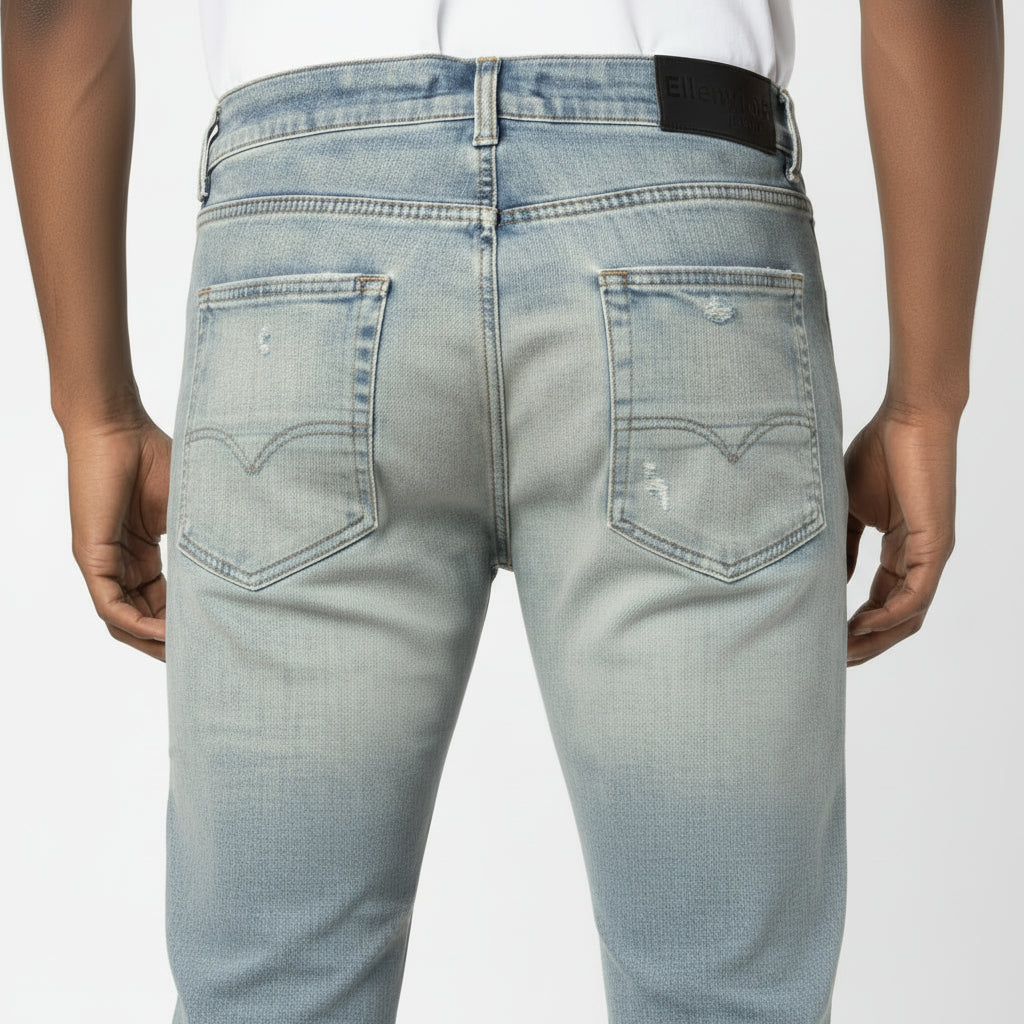 Ellenvinis Distressed Slim-Fit Street Jeans | High-Street Washed & Worn Denim