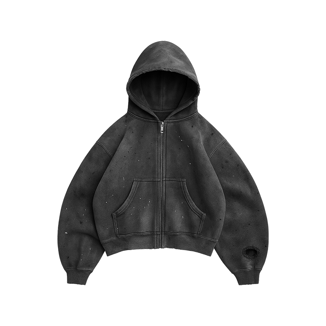 Ellenvinis Watch Peeker Zip Up Hoodie 1200GMS Heavyweight Streetwear