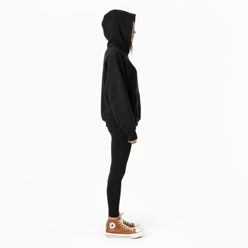 Ellenvinis 1800 GSM 'Washed Black' Double Hoodie