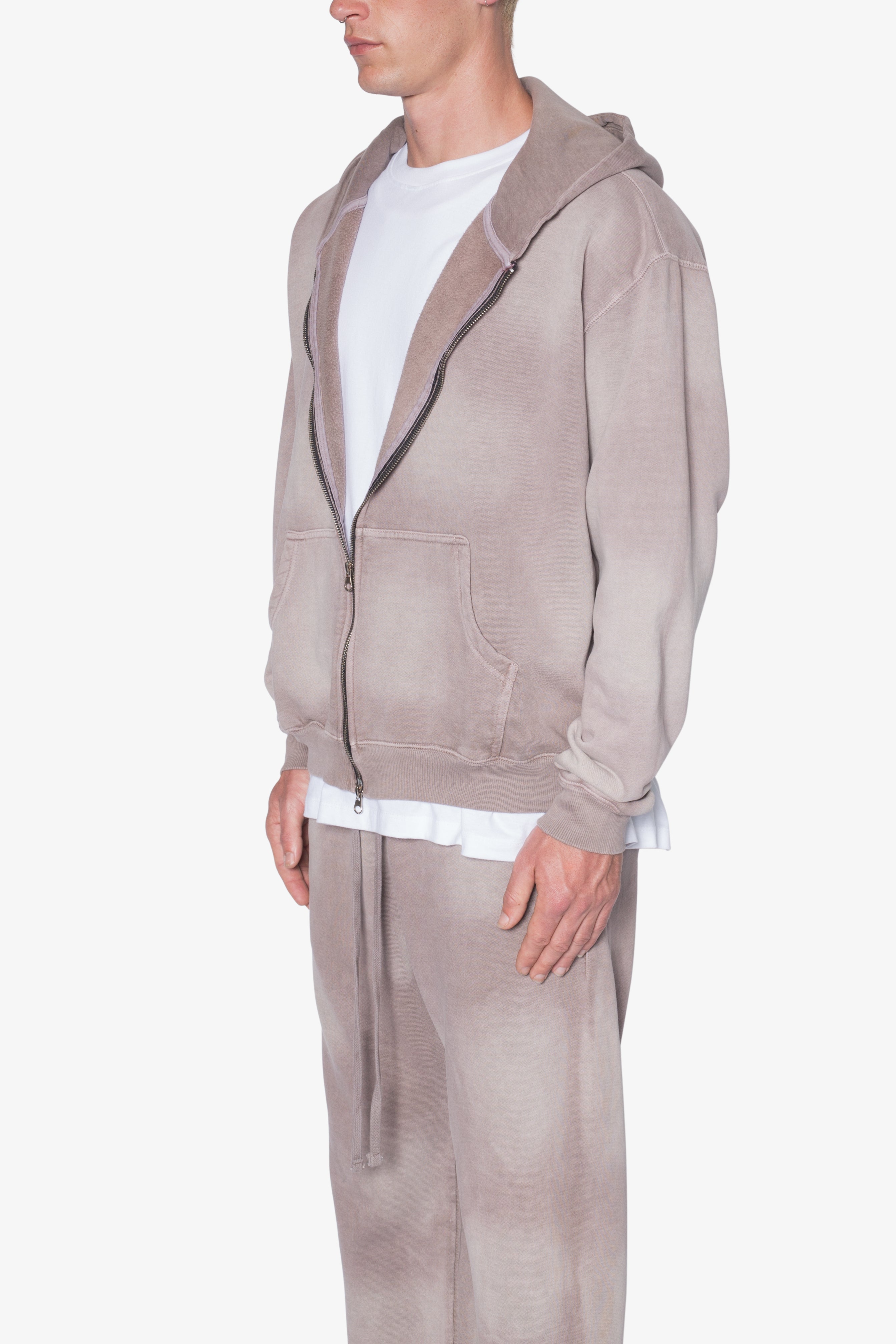 Ellenvinis Premium Faded Basic Zip Hoodie Set 2 - Washed Fuchsia