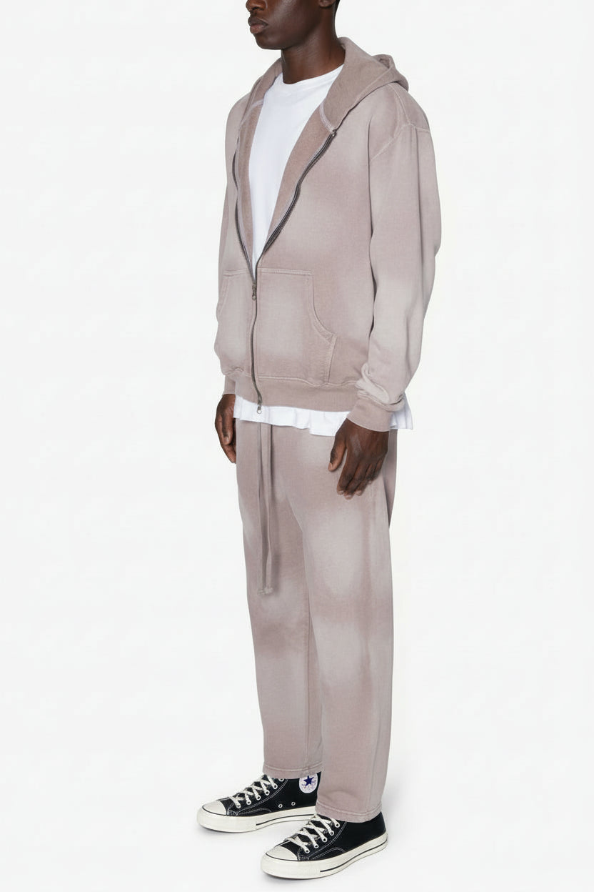 Ellenvinis Premium Faded Basic Zip Hoodie Set 2 - Washed Fuchsia