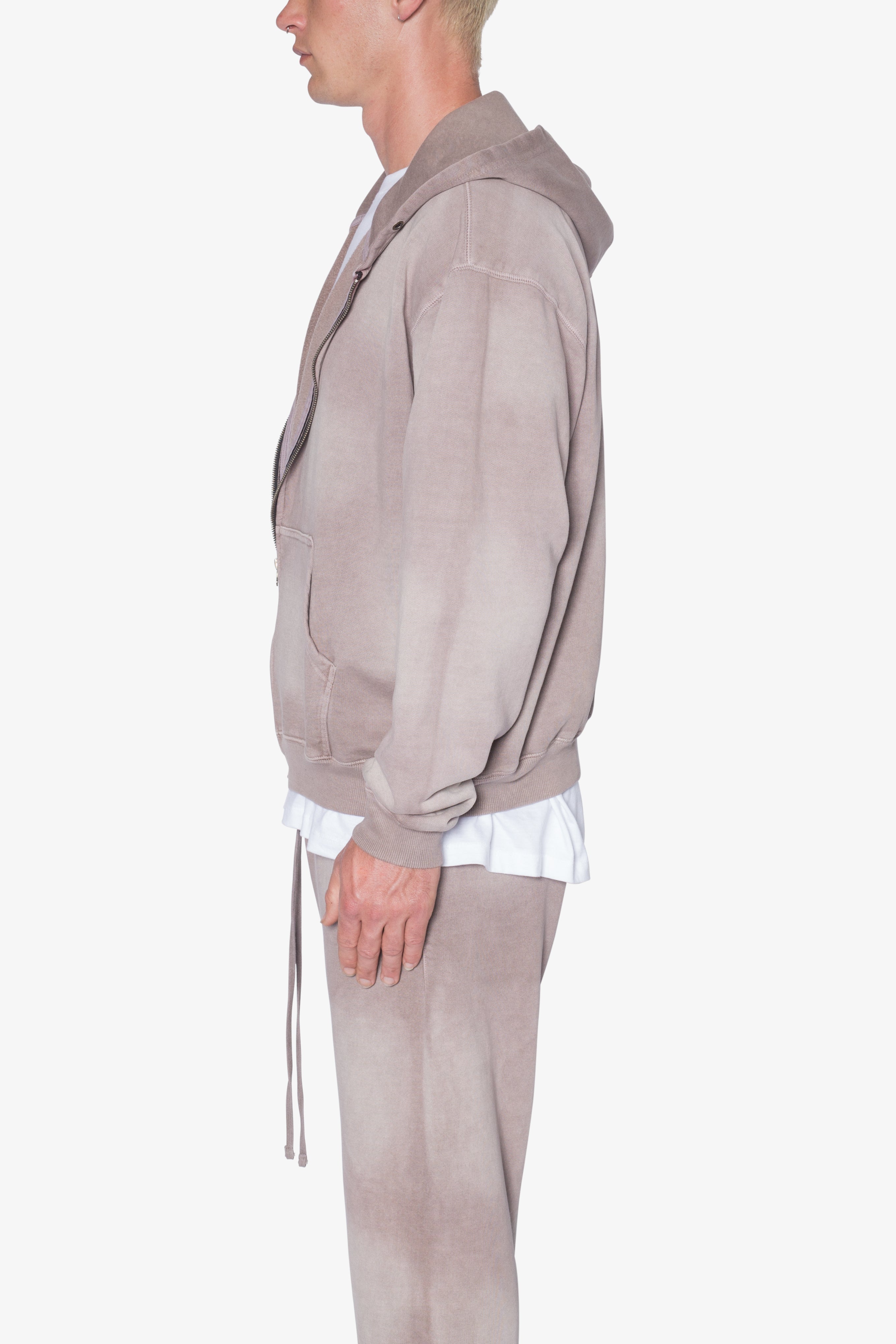 Ellenvinis Premium Faded Basic Zip Hoodie Set 2 - Washed Fuchsia