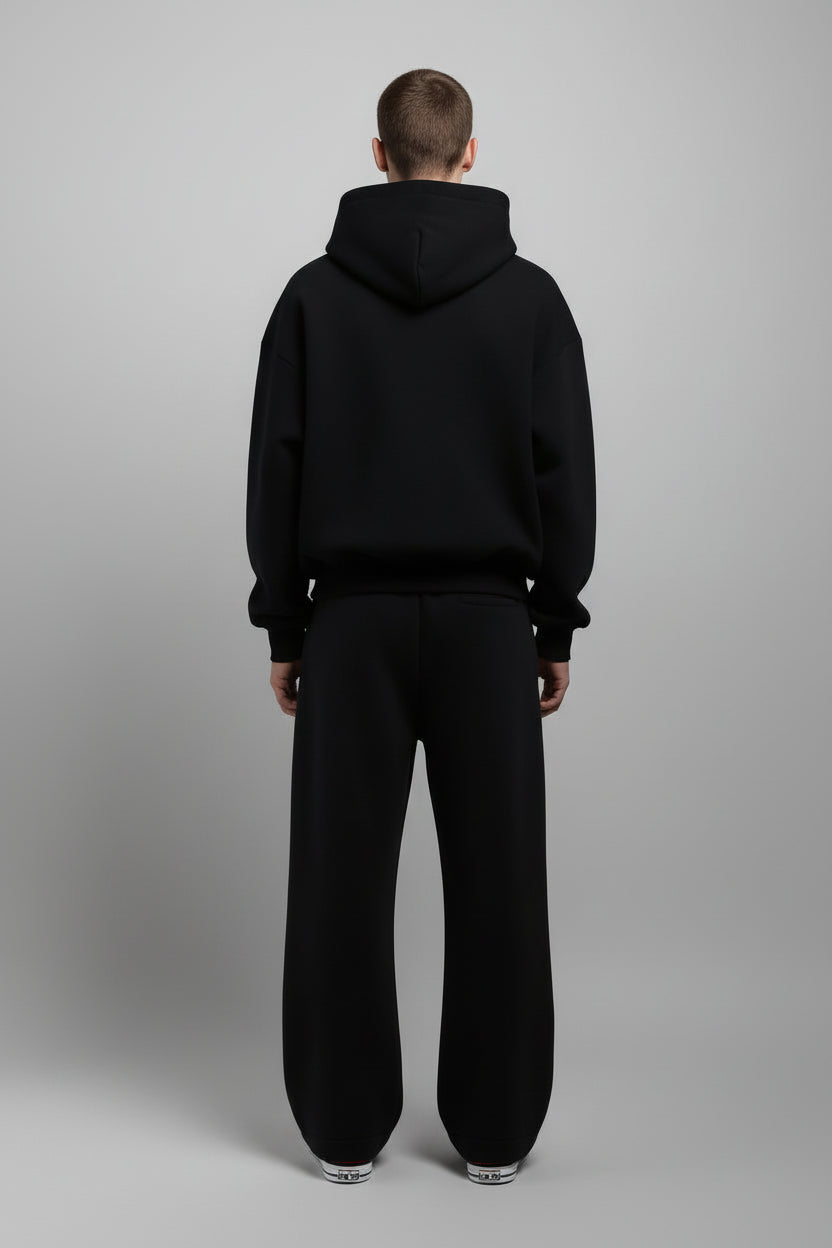 Ellenvinis THE HOODIE Double Sided Design 1200GMS Heavyweight Hoodie Vintage Black