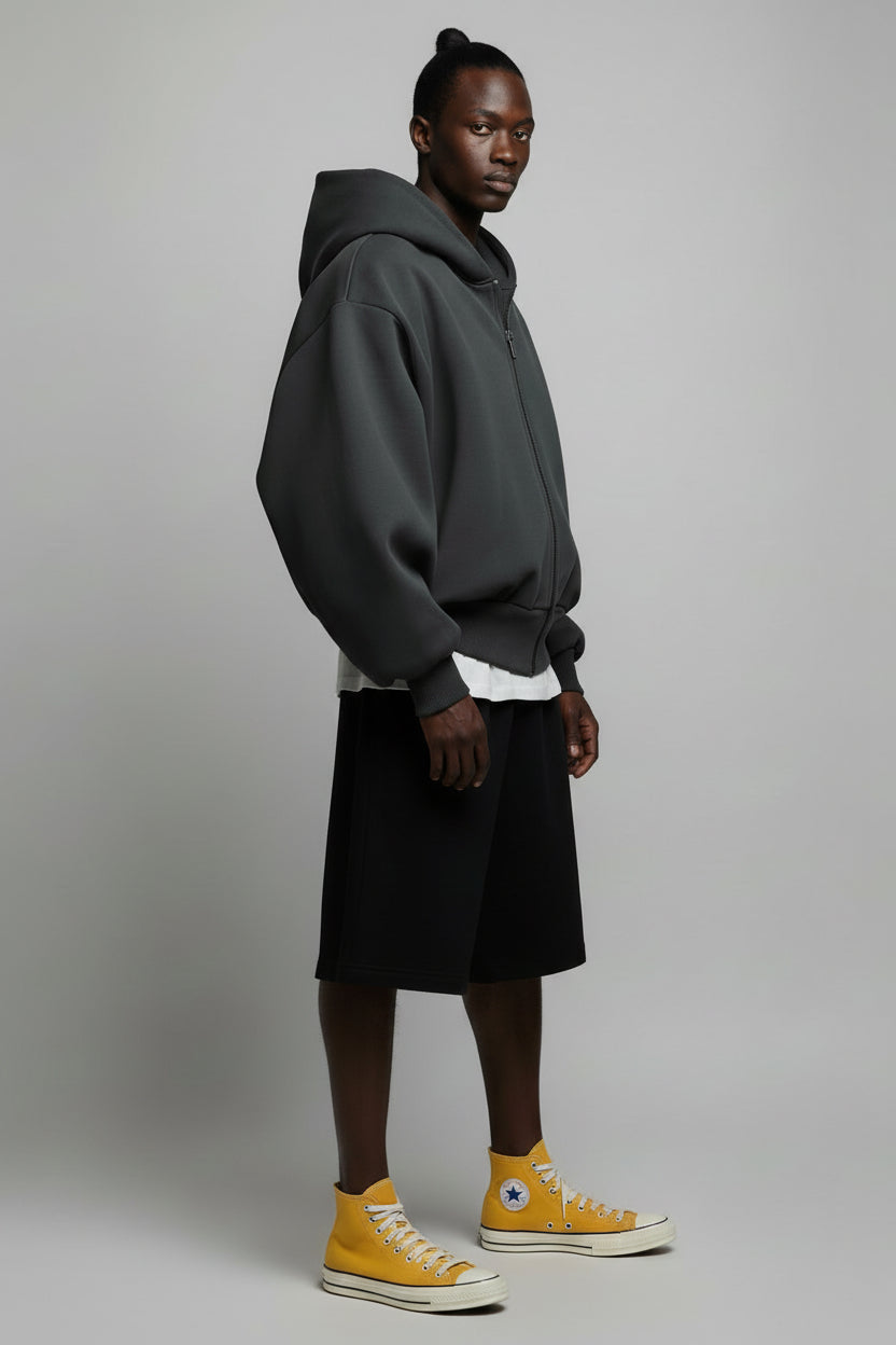 Ellenvinis Double Sided Design 1200GMS Heavyweight Zip Hoodie Terraverde