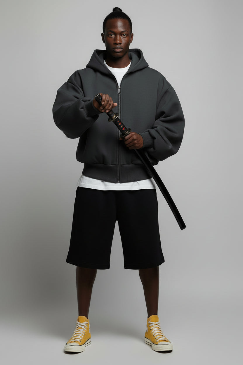 Ellenvinis Double Sided Design 1200GMS Heavyweight Zip Hoodie Terraverde