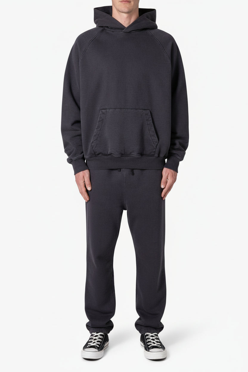 Ellenvinis 450GMS Vintage-Washed Hoodie & Jogger Set – Washed Black