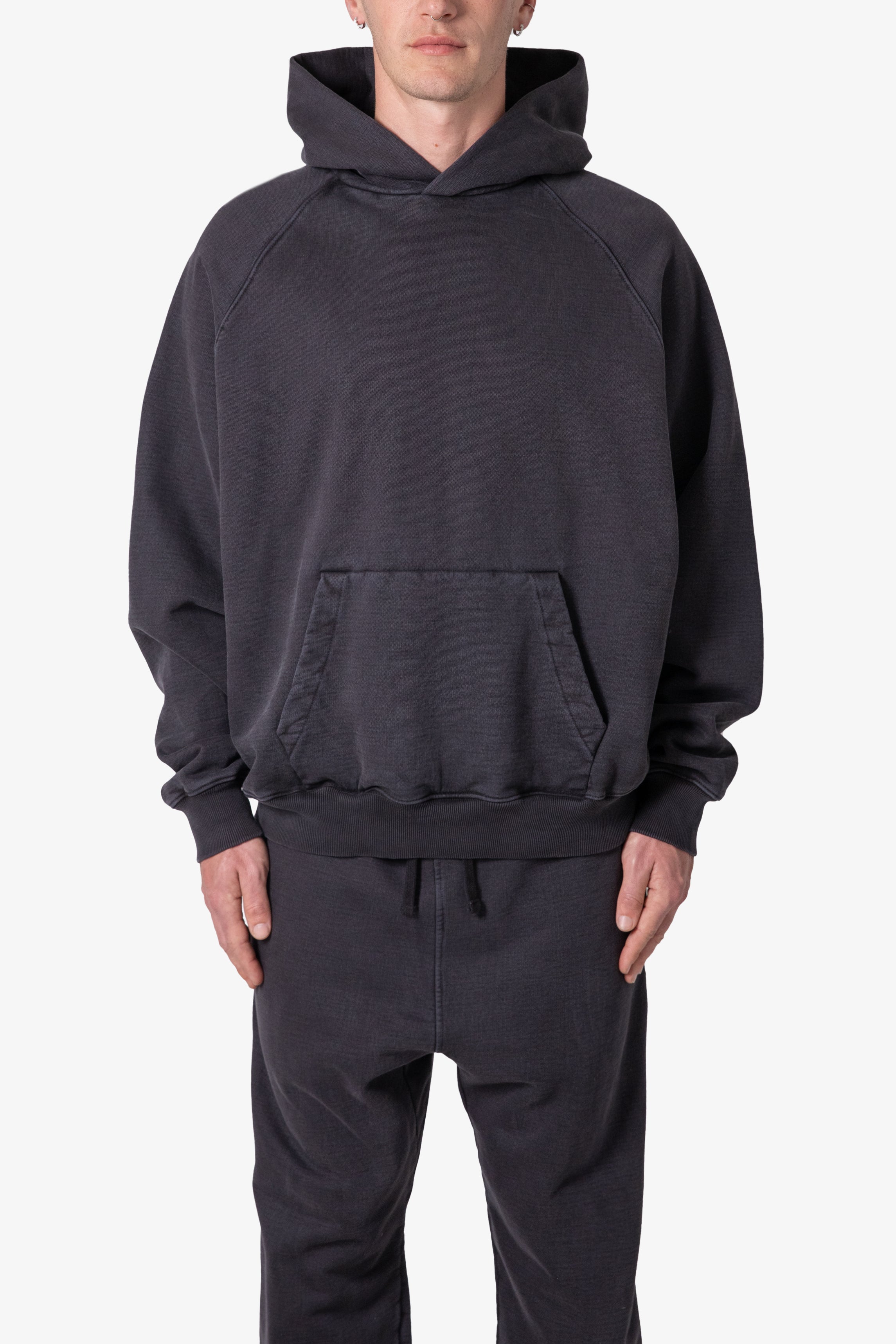 Ellenvinis 450GMS Vintage-Washed Hoodie & Jogger Set – Washed Black