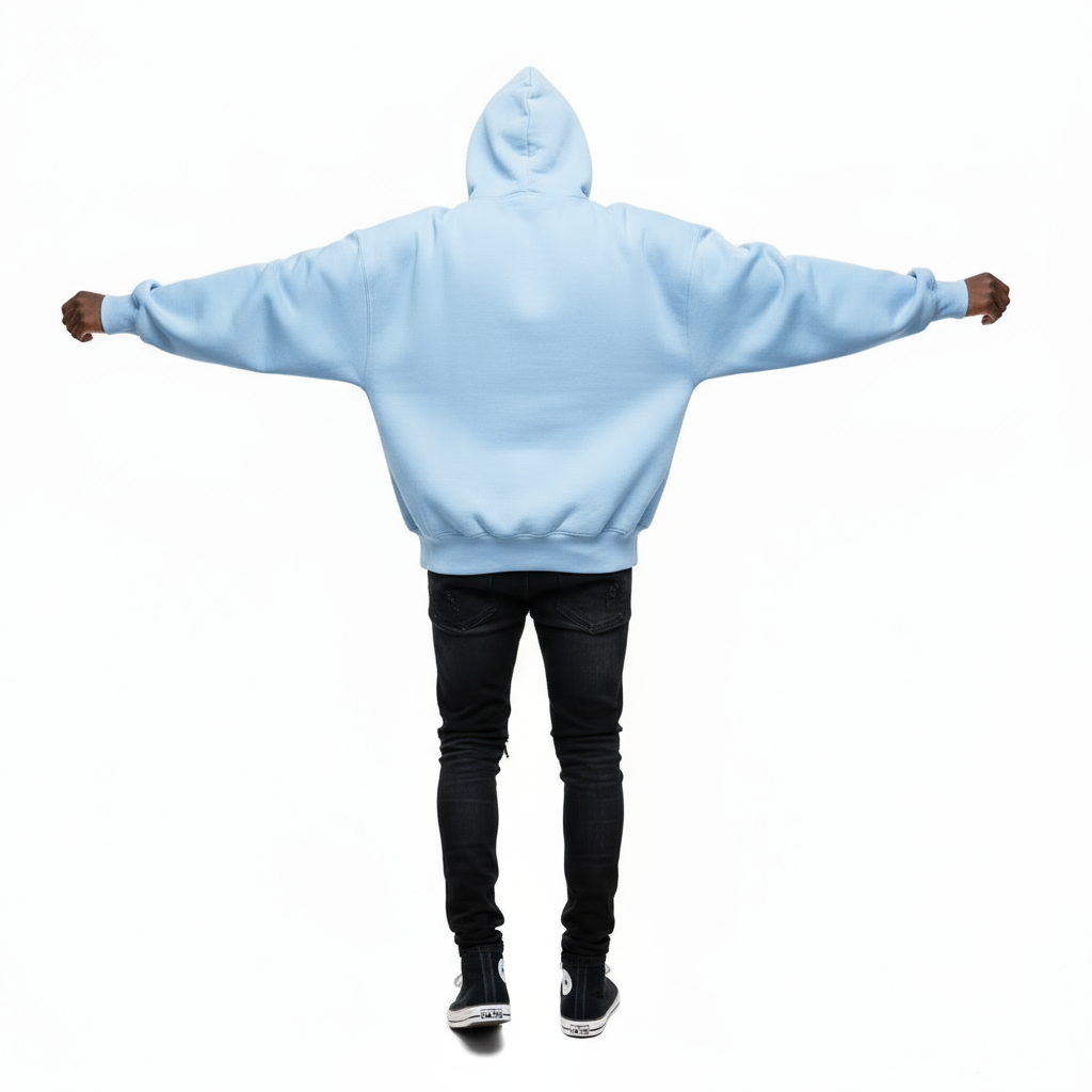 Ellenvinis 1800 GSM 'Blizzard Blue' Hoodie with CRDLCK™