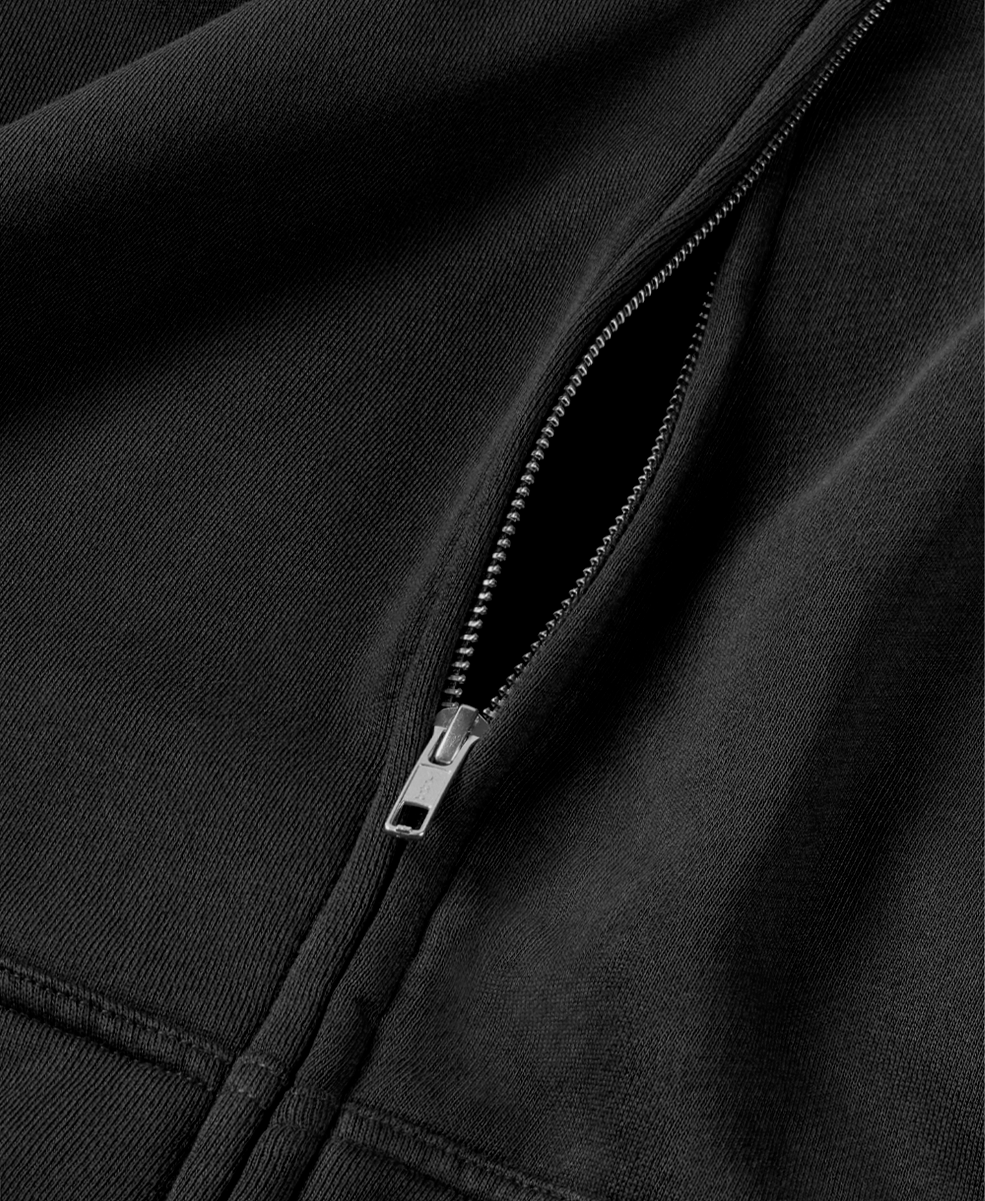 Ellenvinis 450 GSM & 1800 GSM 'Jet Black' Zipper Hoodie