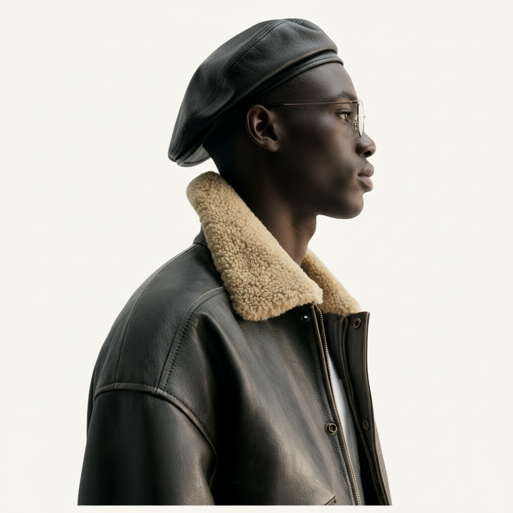 Ellenvinis Vintage Calfskin Leather Jacket – Retro Men’s Calf Leather Coat | High Street Outerwear