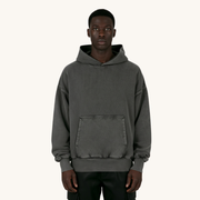 Ellenvinis 1800Gms Vintage Black Double Layer Hoodie - Oversized Soft Cotton Retro Hooded Sweatshirt