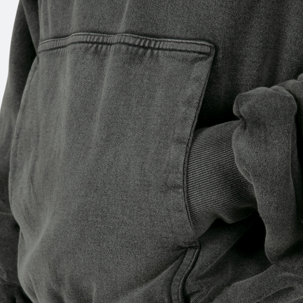 Ellenvinis 1800Gms Vintage Black Double Layer Hoodie - Oversized Soft Cotton Retro Hooded Sweatshirt