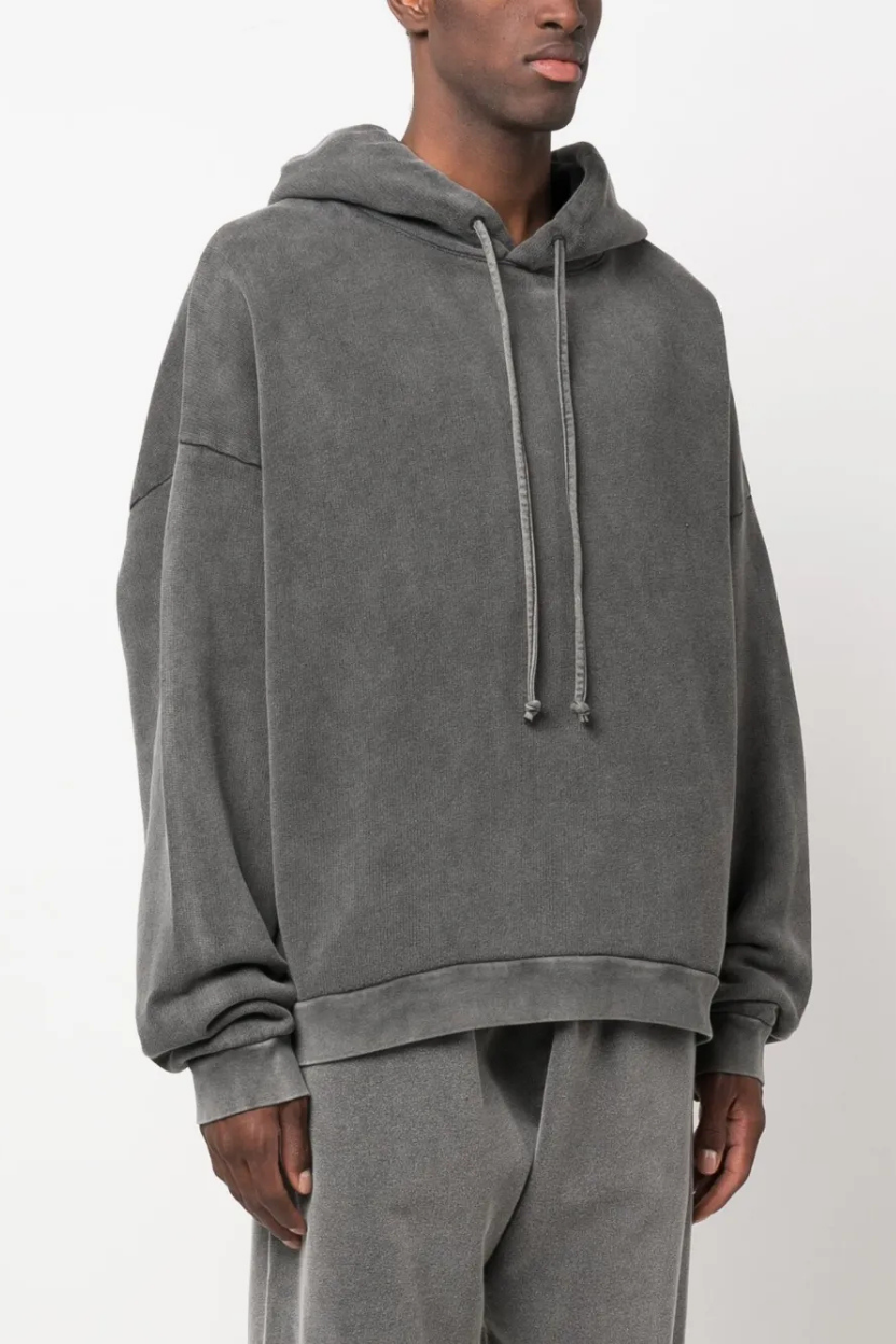 Ellenvinis 600GSM Heavyweight Washed Ash Gray Tracksuit – Vintage Oversized Couple Streetwear Set