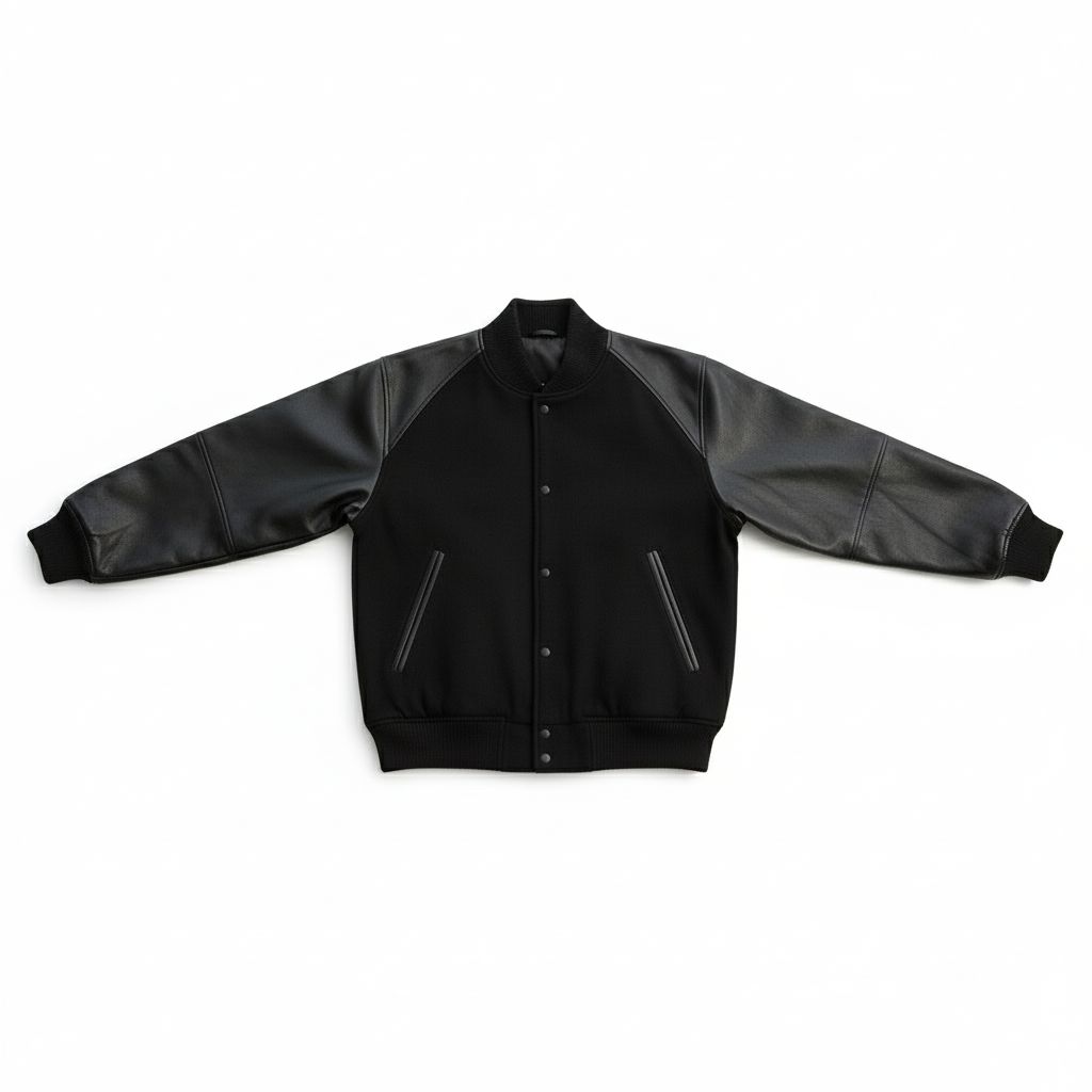 Ellenvinis Leather-Panel Bomber Jacket – Vintage Spliced Flight Jacket | High Street Unisex Outerwear