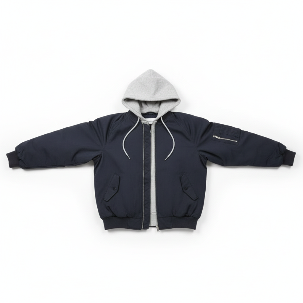 Ellenvinis Fleece-Lined Fake Two-Piece Hoodie Baseball Jacket for Women – 2025 Winter Casual Warm Outerwear