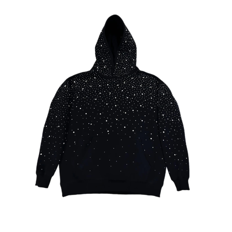 Ellenvinis Galaxy Heavy Rhinestone Unisex Padded-Shoulder Hoodie | High-Street Fall/Winter