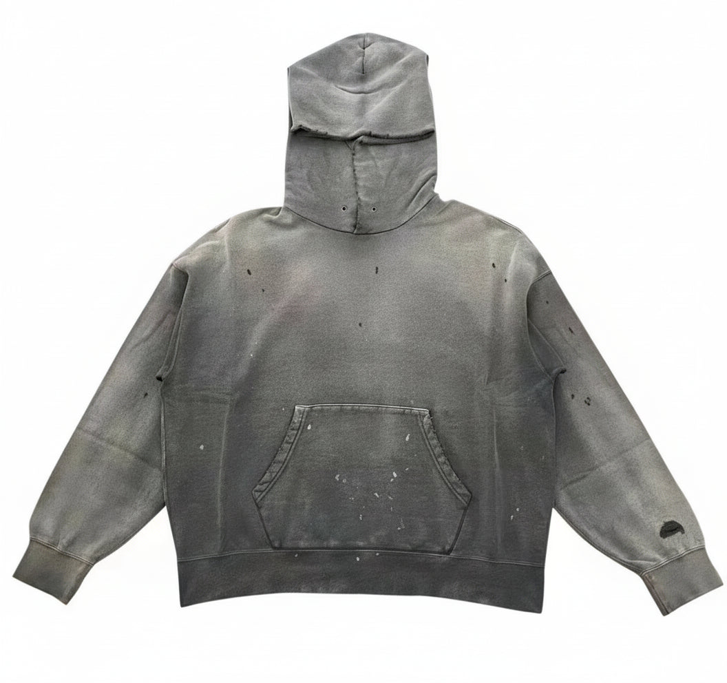 Ellenvinis Double Sided Design 1800GMS Washed Paint Splatter Destroyed Hoodie