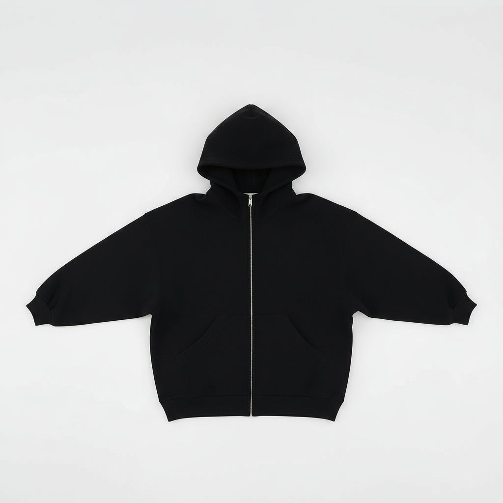 Ellenvinis 2025 Fall/Winter American Retro Thick Fleece Zip-Up Hoodie – Oversized Double-Sided Streetwear Cardigan for Men and Women