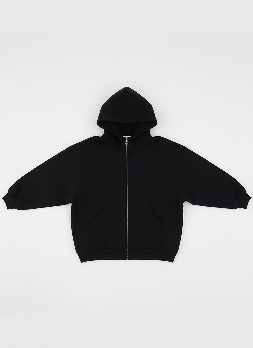 Ellenvinis 2025 Fall/Winter American Retro Thick Fleece Zip-Up Hoodie – Oversized Double-Sided Streetwear Cardigan for Men and Women