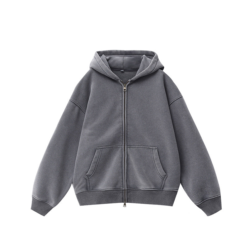 Ellenvinis 1800GSM Washed Double-Sided Heavyweight Hoodie – Vintage Oversized High Street Style Pullover Sweatshirt, Unisex Winter Collection