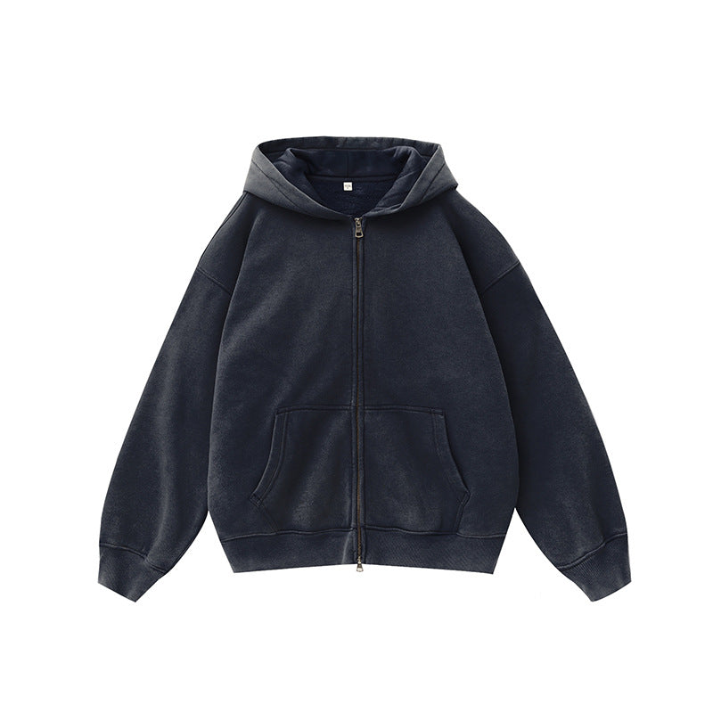 Ellenvinis 1800GSM Washed Double-Sided Heavyweight Hoodie – Vintage Oversized High Street Style Pullover Sweatshirt, Unisex Winter Collection