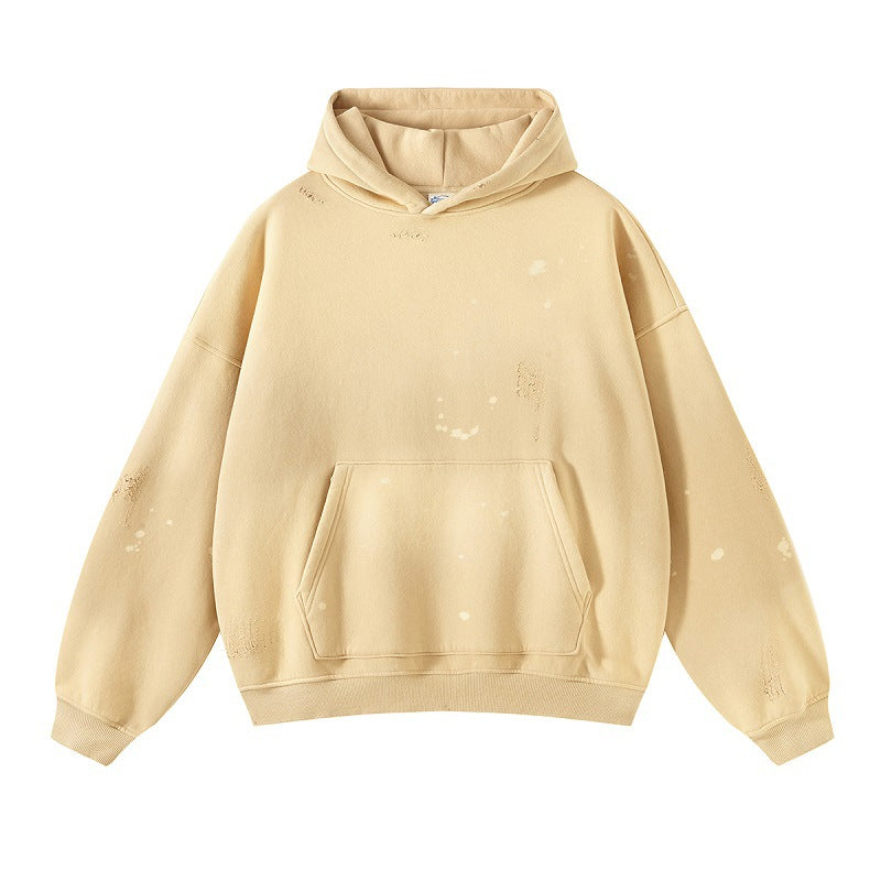 Ellenvinis 1800GMS High-Street Kanye-Inspired Ink Wash Gradient Distressed Heavyweight Hoodie