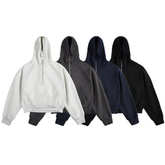Ellenvinis Heavyweight Cropped Half-Zip Hoodie – US Streetwear Style