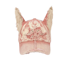 Street Fashion Personalized Dog Ear Baseball Cap Men and Women Retro Hip-Hop Washed Hole Duckbill Cap