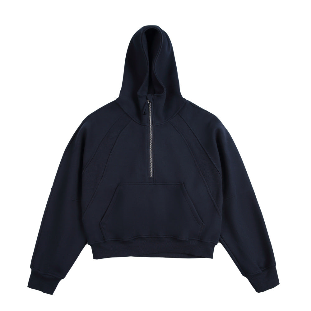 Ellenvinis Heavyweight Cropped Half-Zip Hoodie – US Streetwear Style