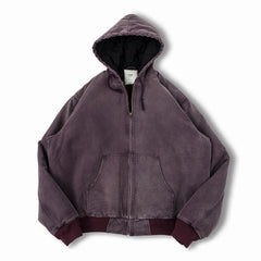 NOFAITH Washed and old hooded cotton clothes Men's autumn and winter Japanese retro cotton casual jacket Top No faith