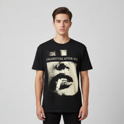 Ellenvinis Vintage Hip-Hop Heavyweight 420GSM Black Cotton Oversized T-Shirt for Men Retro Streetwear Loose Fit Tee