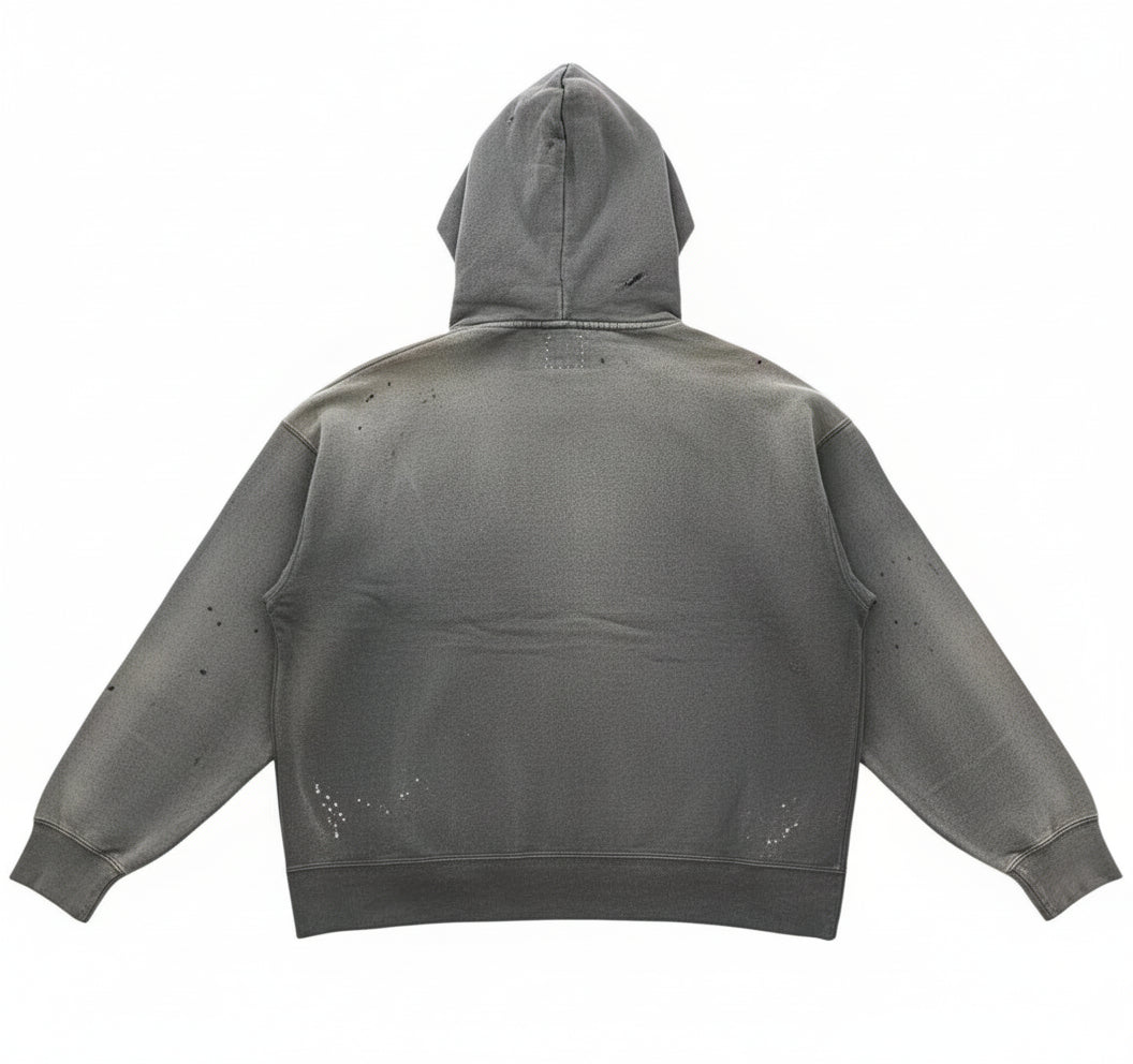 Ellenvinis Double Sided Design 1800GMS Washed Paint Splatter Destroyed Hoodie