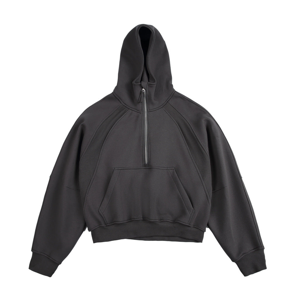 Ellenvinis Heavyweight Cropped Half-Zip Hoodie – US Streetwear Style