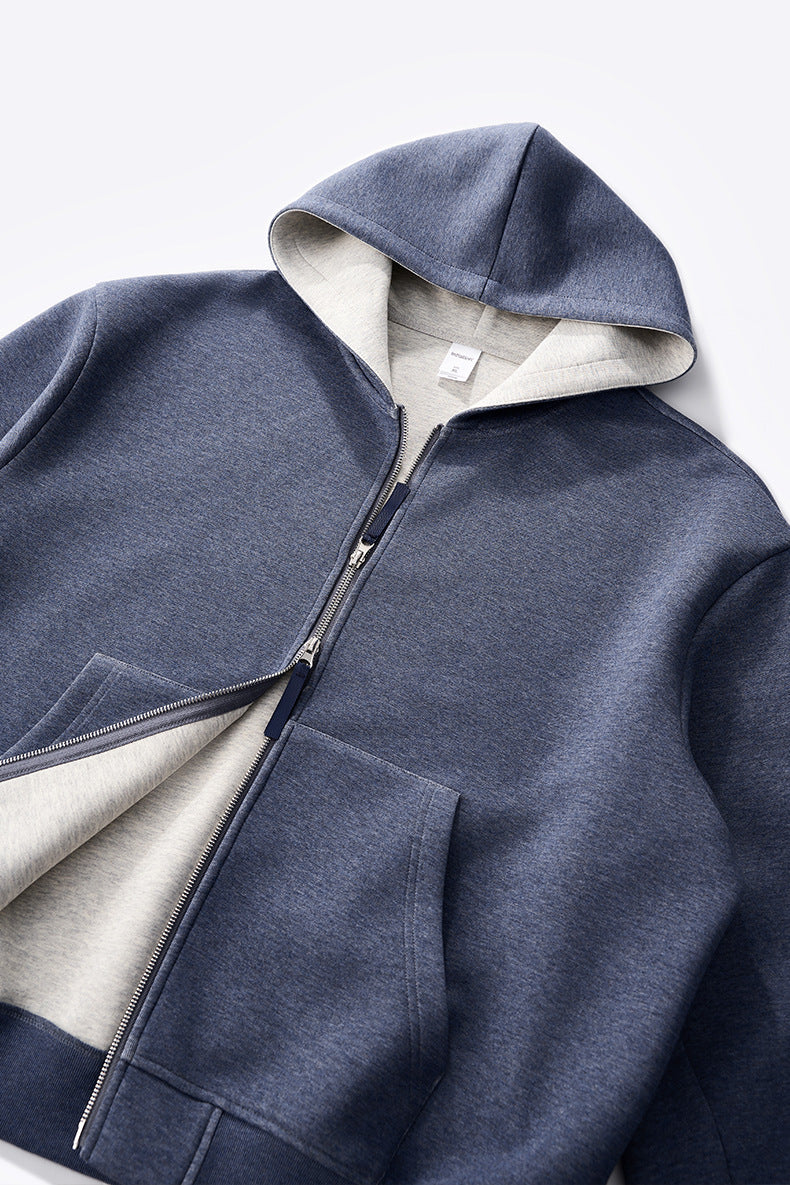 Ellenvinis double-sided zipper jacket 25 autumn new American contrasting colors ins short hooded sweater men