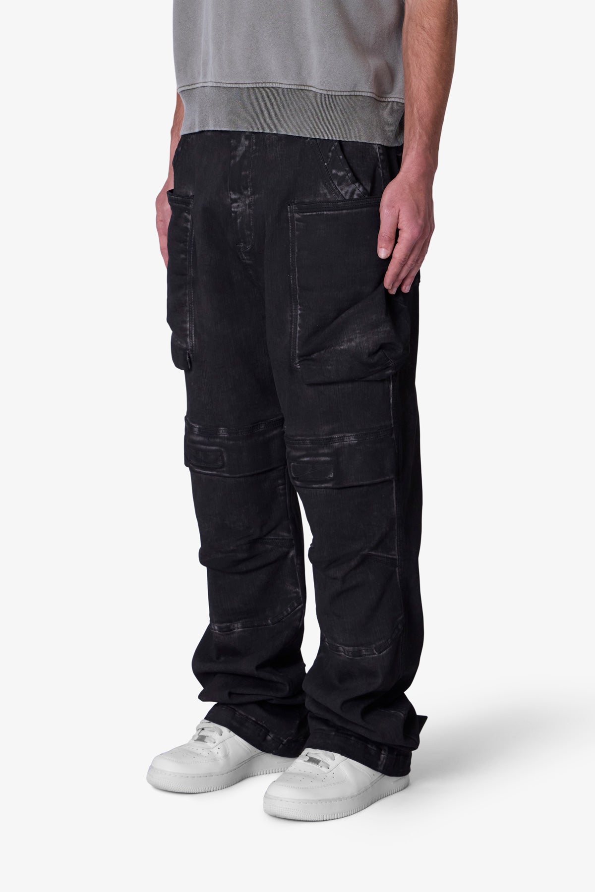 Oil Stretch Cargo Pants - Brown