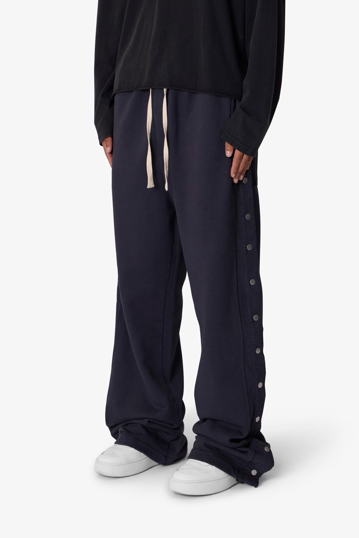 Ellenvinis Side Snap Fleece Pants - Washed Black