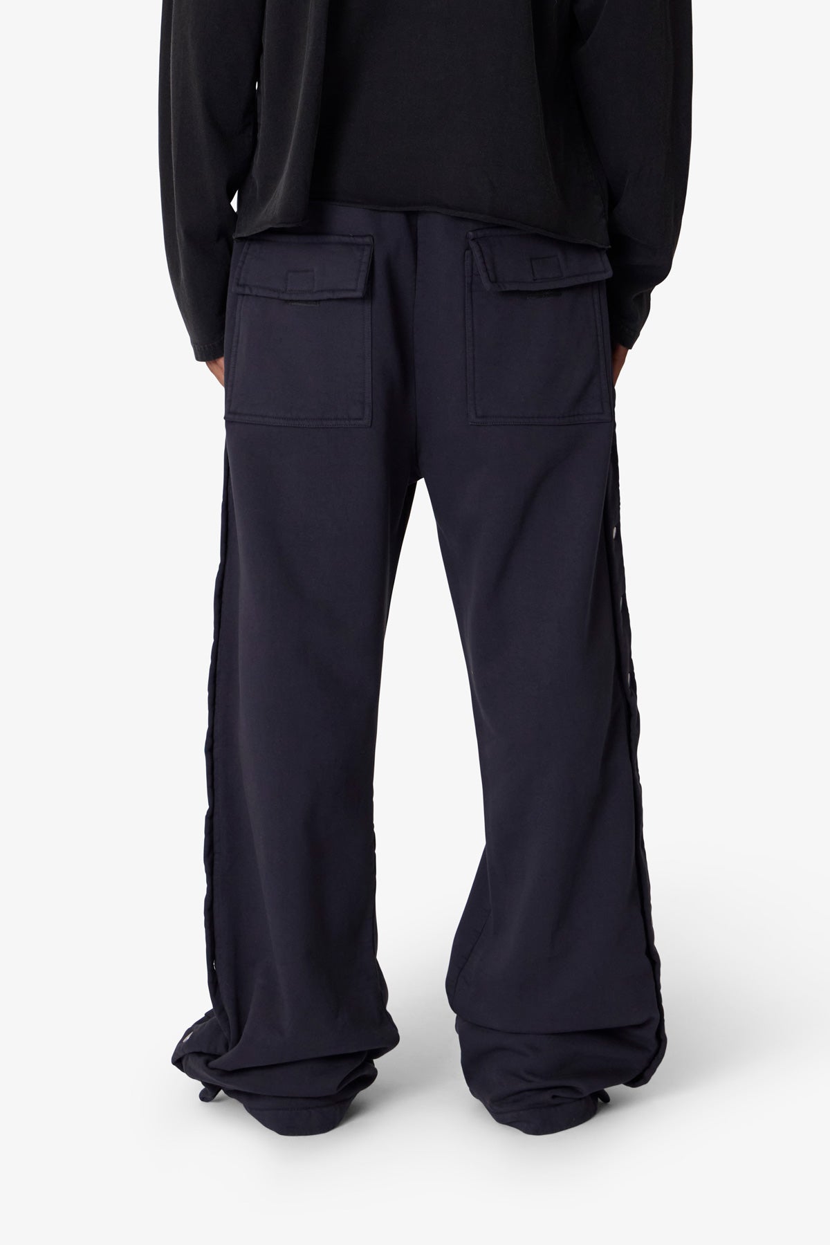 Ellenvinis Side Snap Fleece Pants - Washed Black
