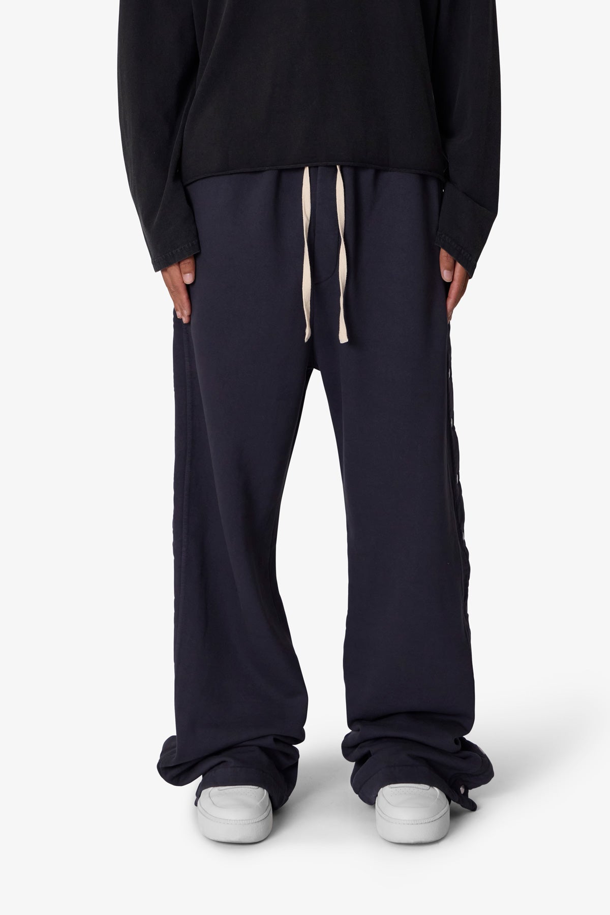 Ellenvinis Side Snap Fleece Pants - Washed Black