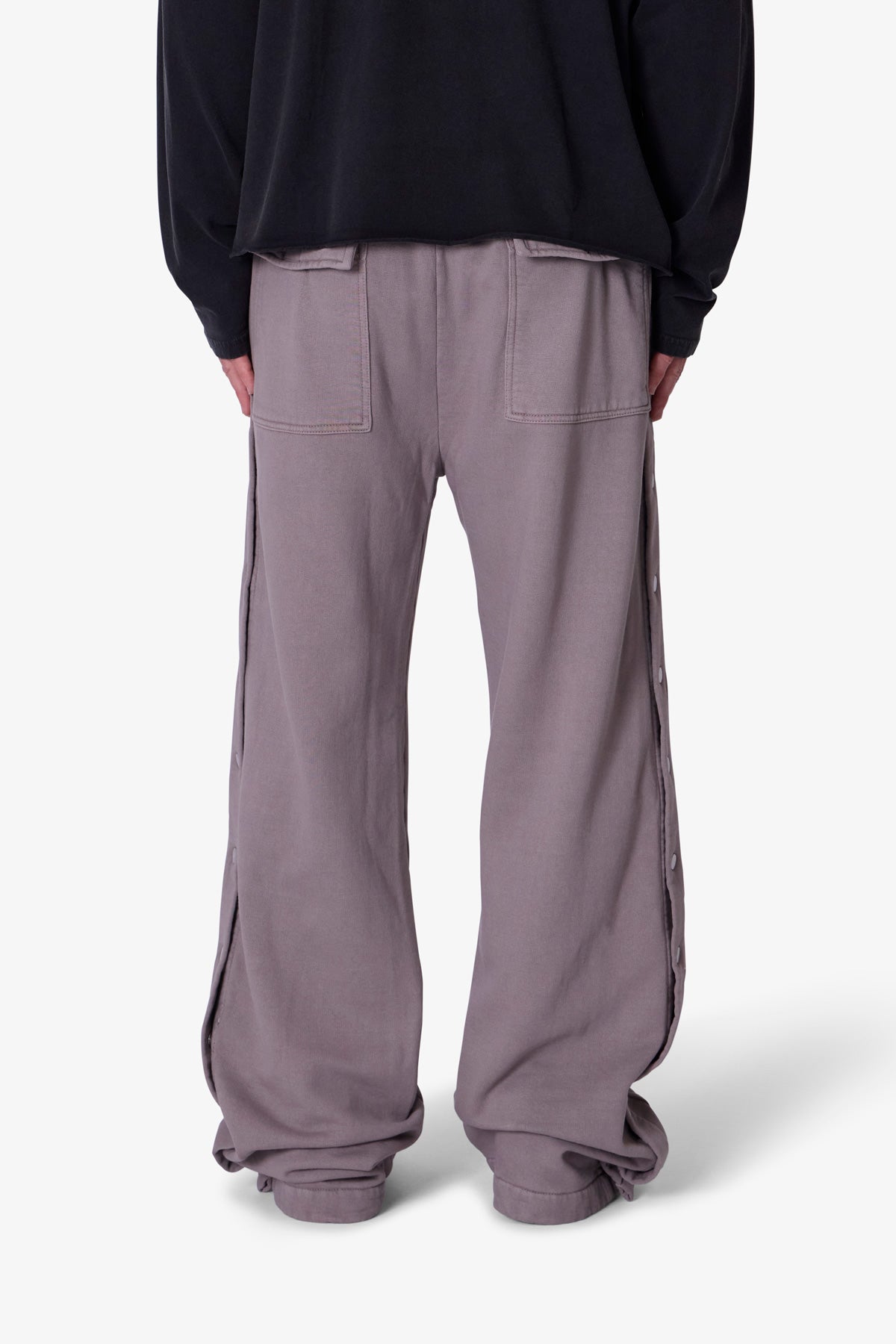 Side Snap Fleece Pants - Washed Mauve