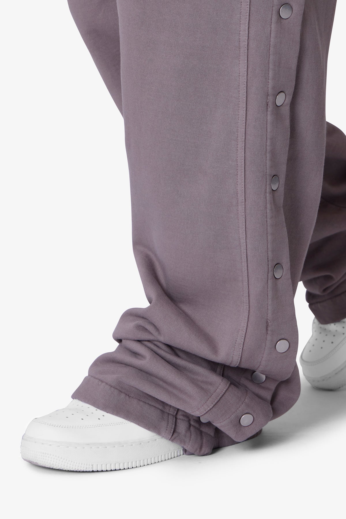 Side Snap Fleece Pants - Washed Mauve