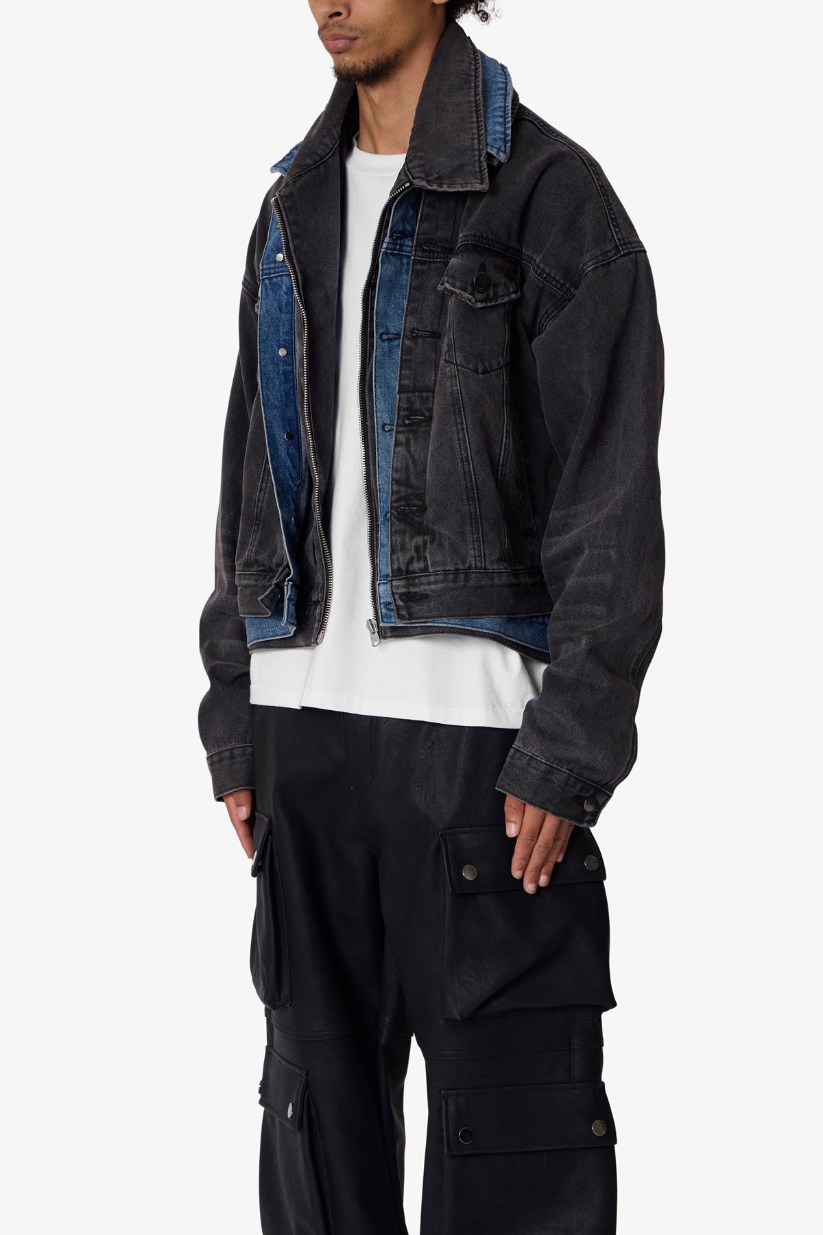 Triple Threat Trucker Jacket - Black/Blue