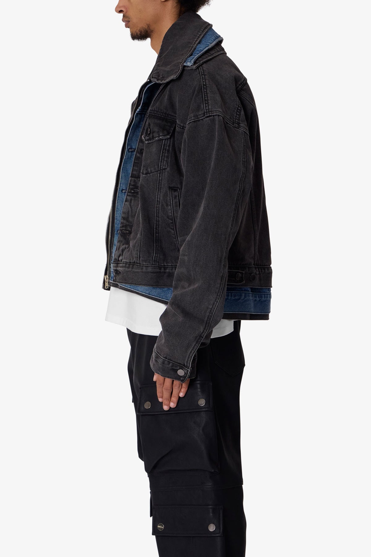 Triple Threat Trucker Jacket - Black/Blue