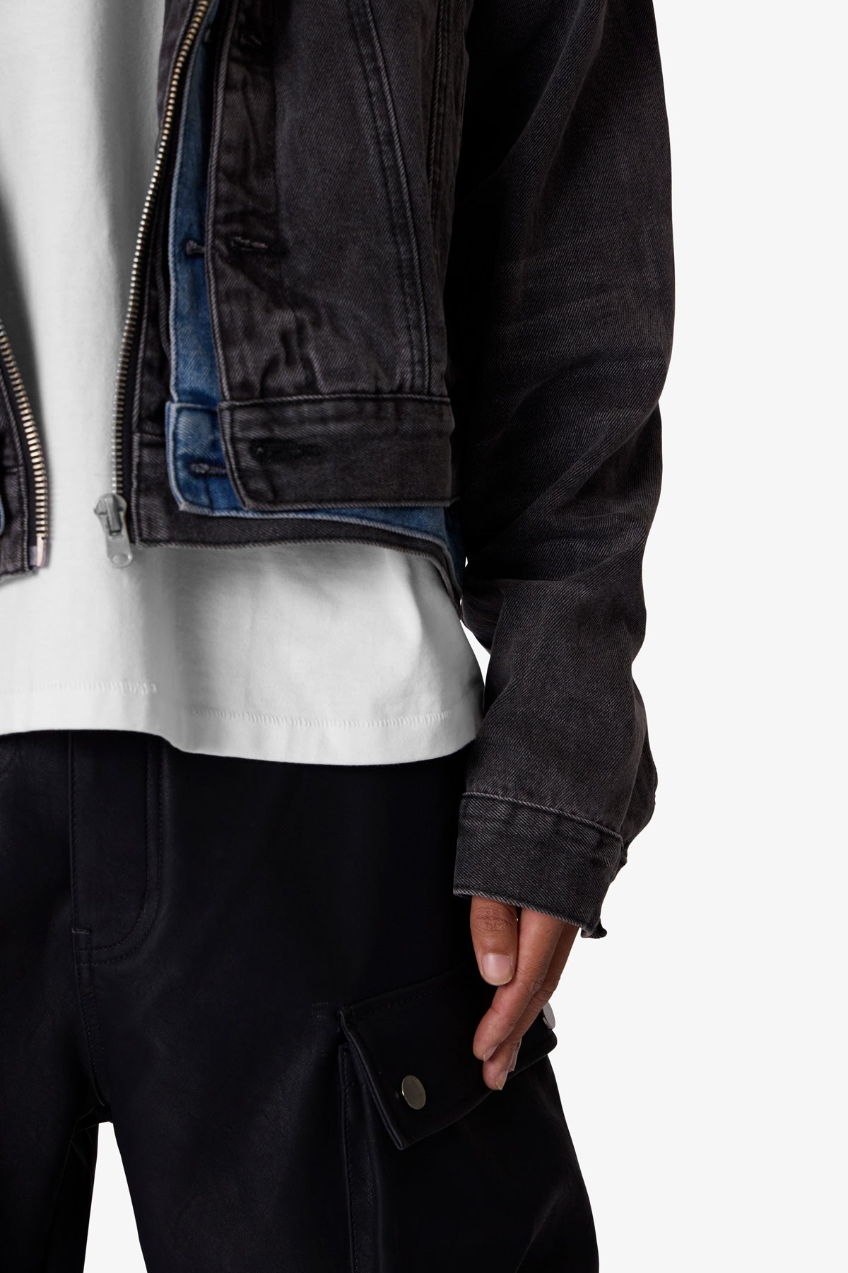 Triple Threat Trucker Jacket - Black/Blue